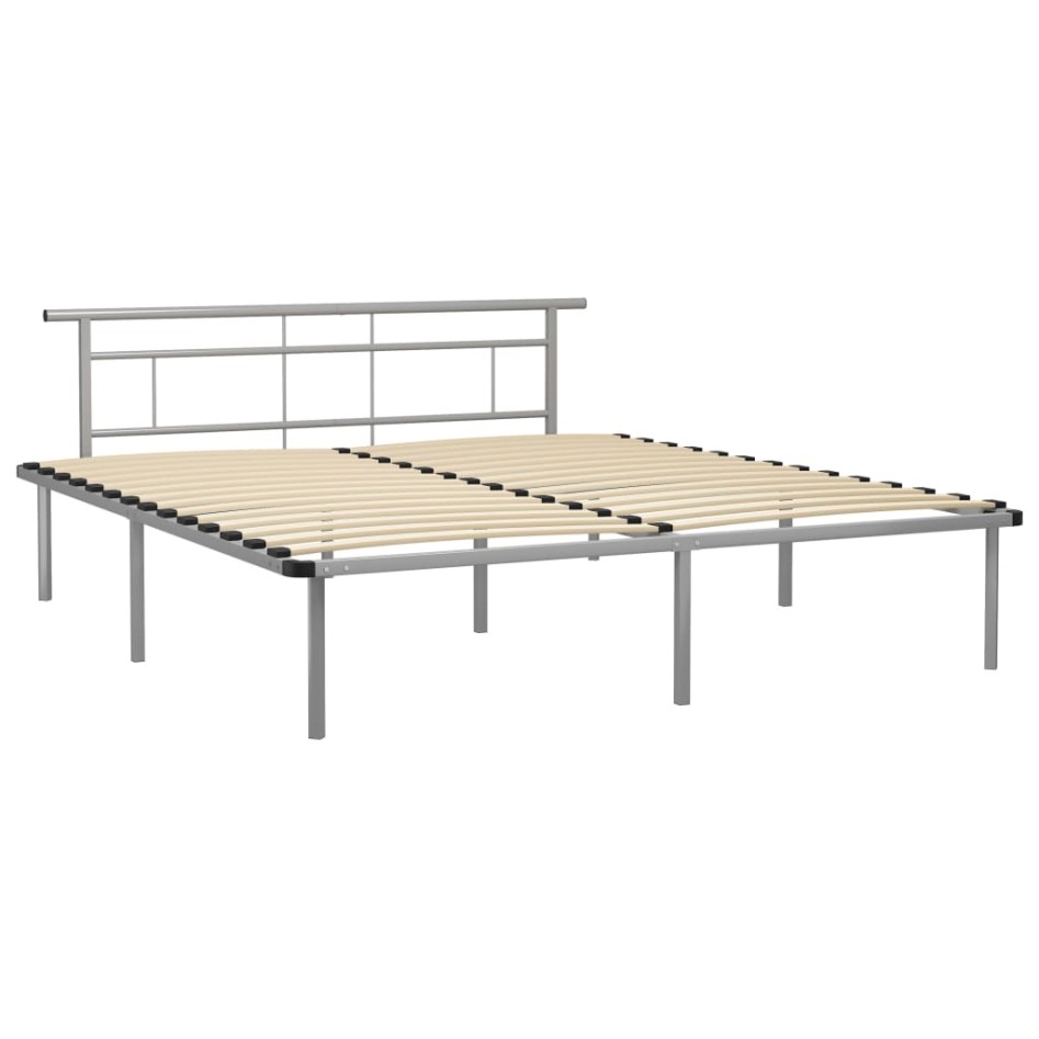 Estructura de cama de metal gris 180x200