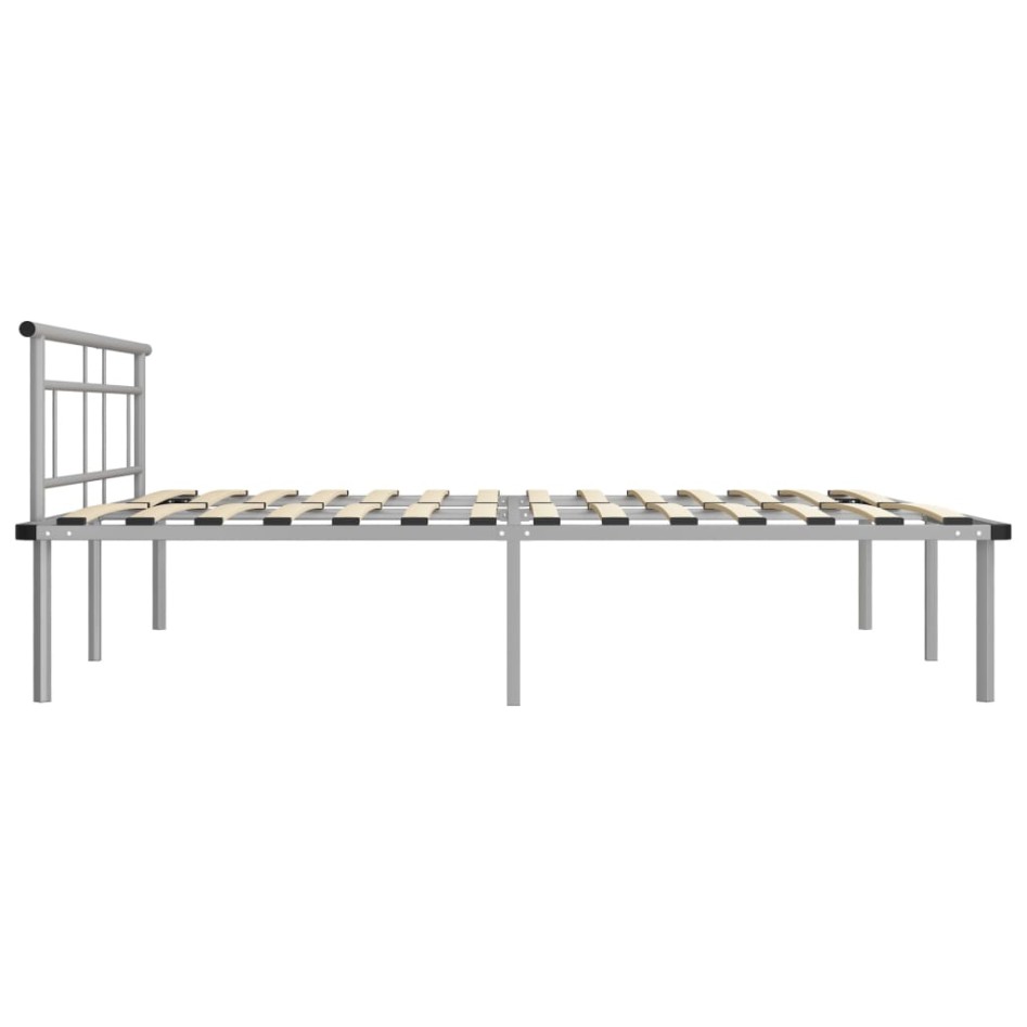 Estructura de cama de metal gris 180x200
