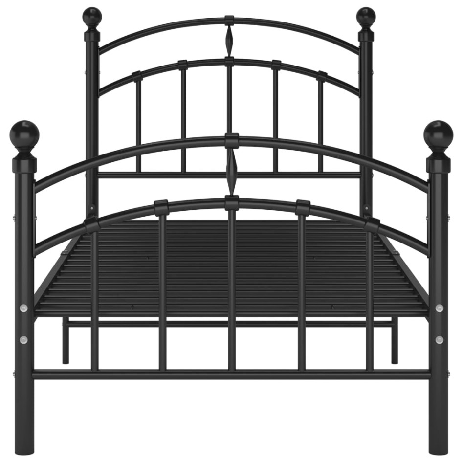 Estructura de cama de metal negro 100x200