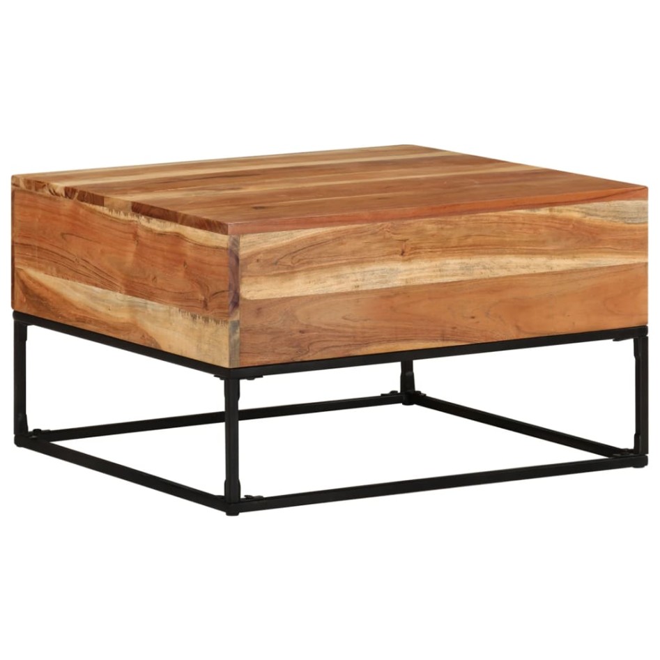 Mesa de centro madera de acacia maciza 68x68x41
