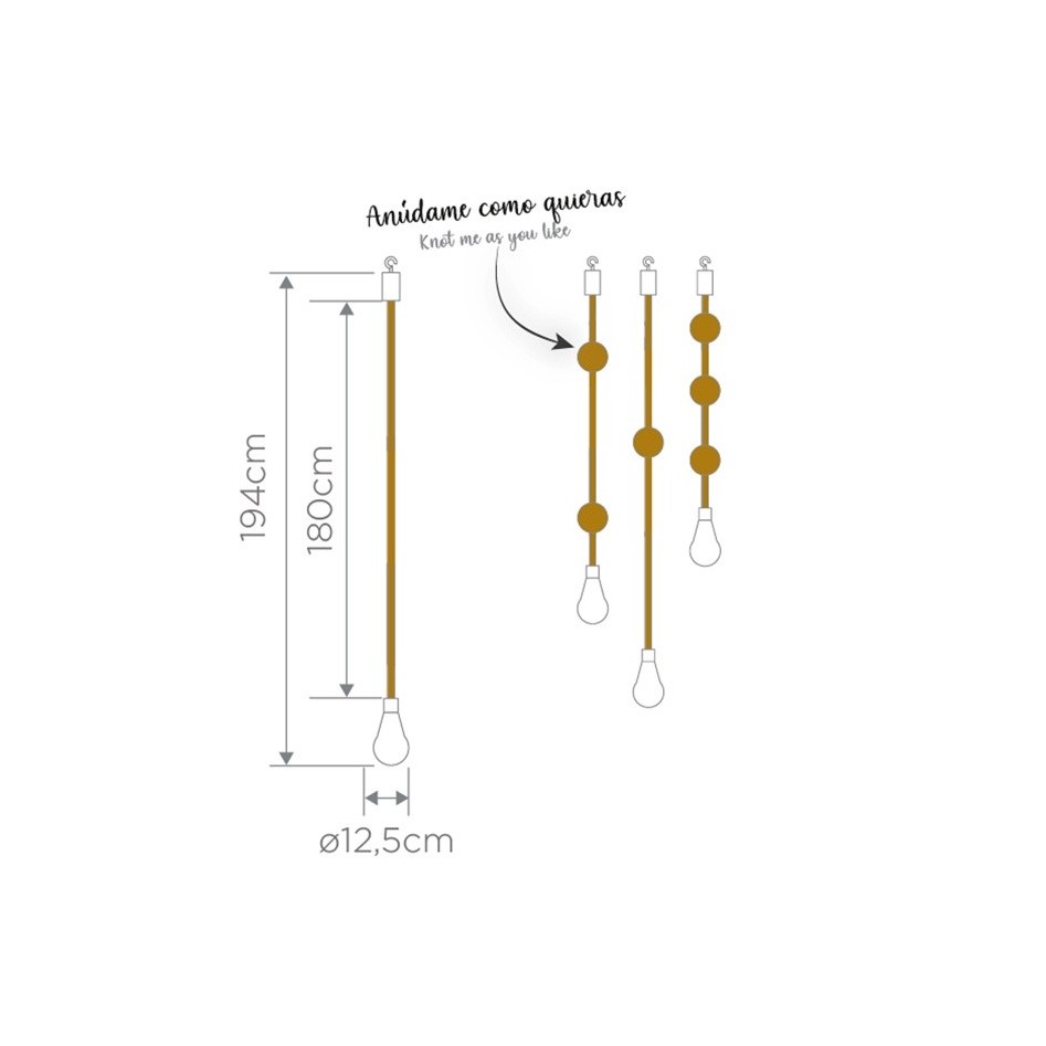 Lámpara Colgante sin cables, modelo Simona
