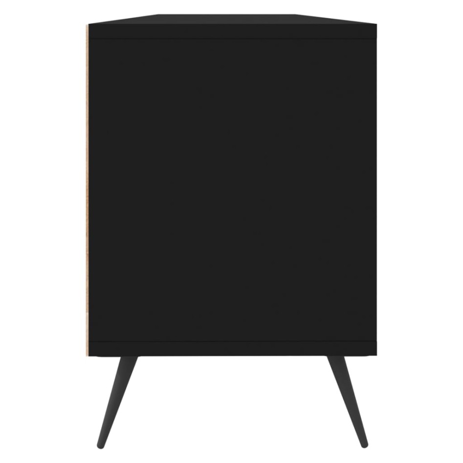 Mueble de TV madera contrachapada negro 150x30x44,5