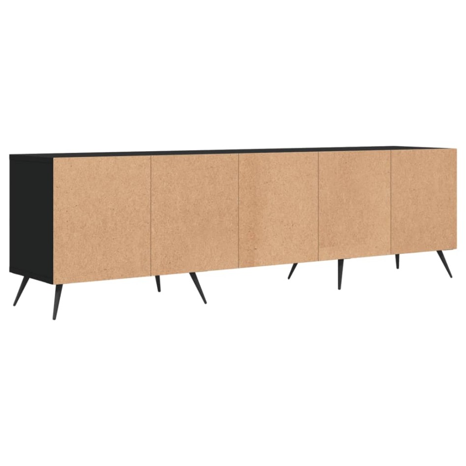 Mueble de TV madera contrachapada negro 150x30x44,5