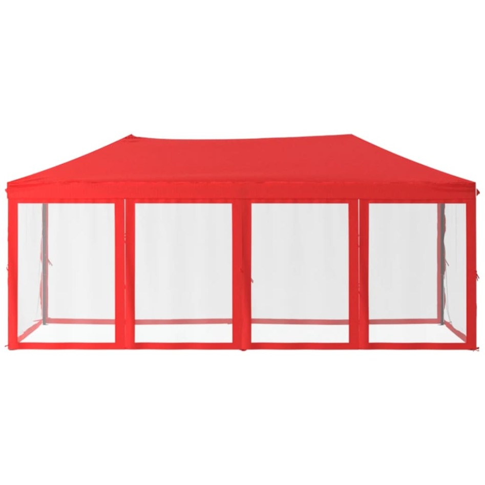 Carpa para fiestas plegable con paredes laterales rojo 3x6