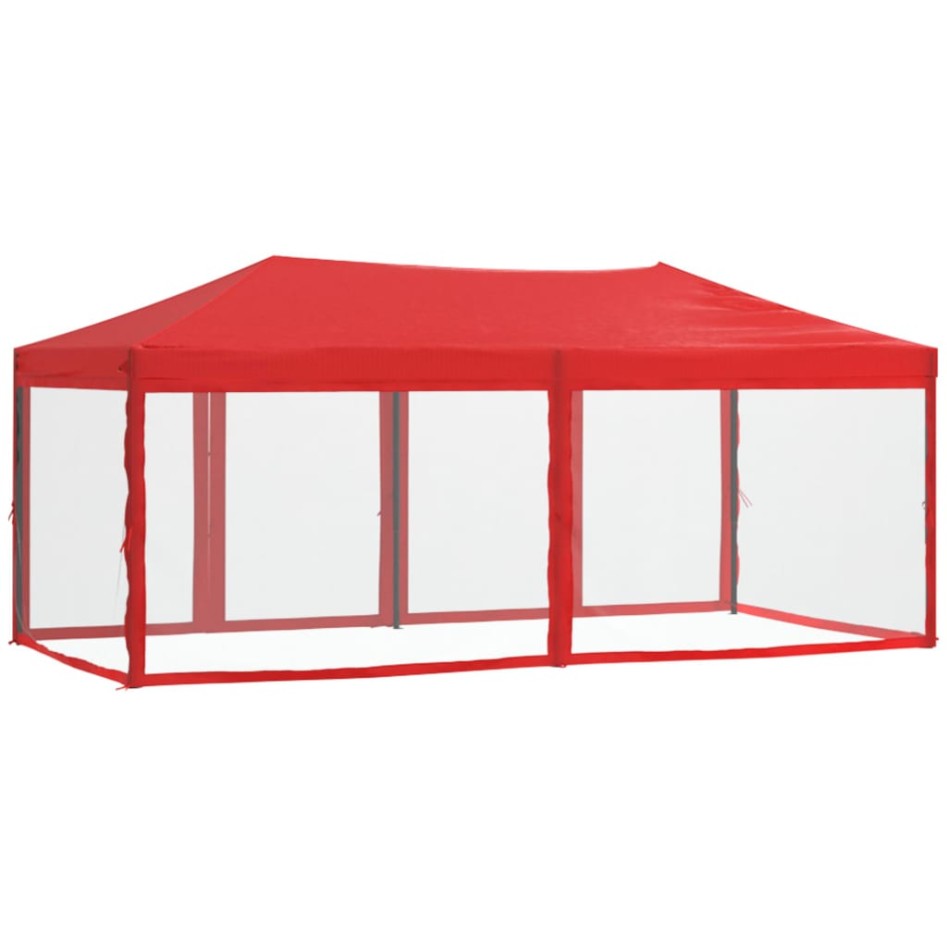 Carpa para fiestas plegable con paredes laterales rojo 3x6