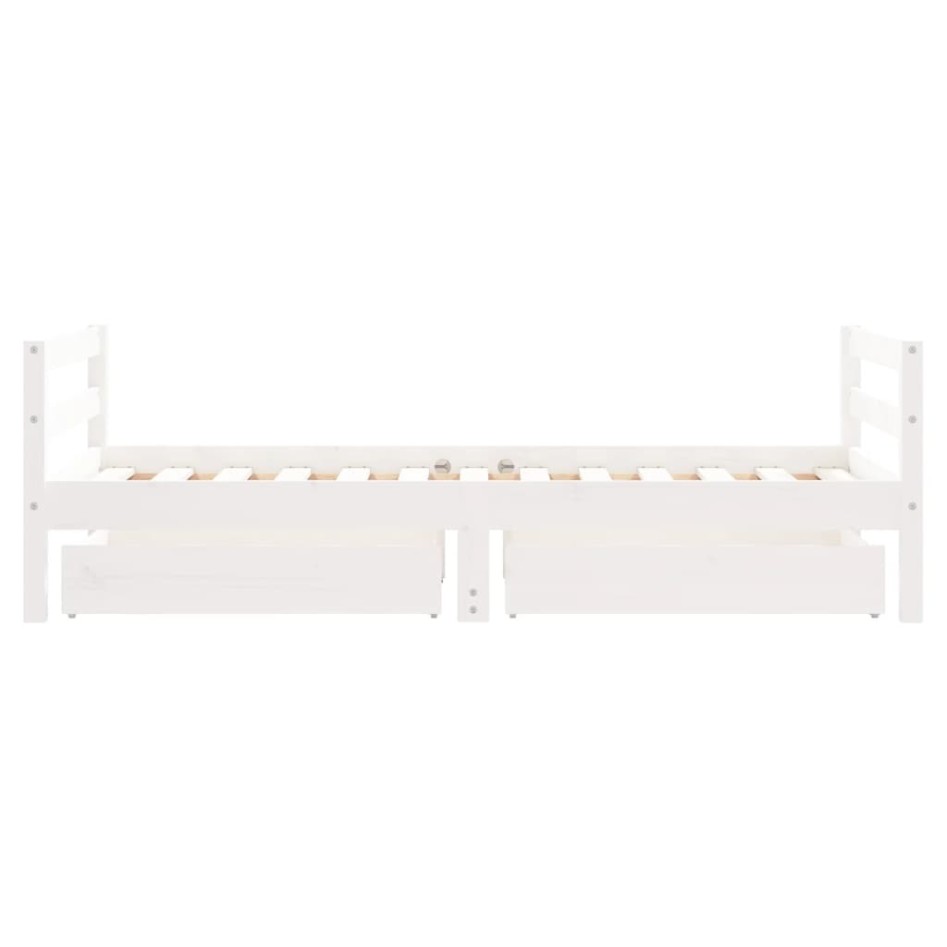 Estructura cama infantil y cajones madera pino blanco 80x160