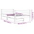 Estructura cama infantil y cajones madera pino blanco 80x160