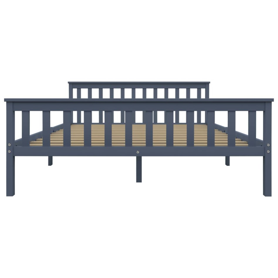 Estructura de cama de madera maciza de pino gris 160x200
