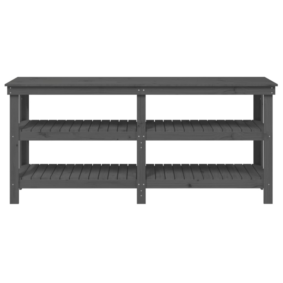 Banco de trabajo de madera maciza de pino gris 181x50x80