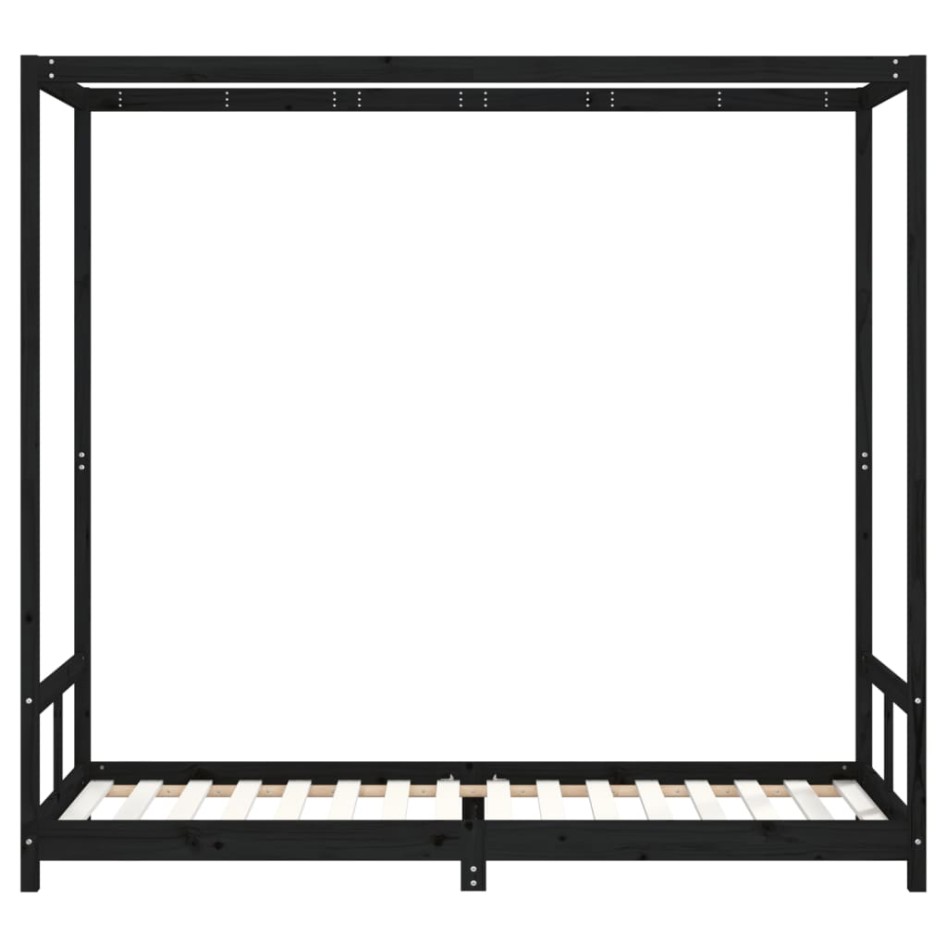 Estructura de cama para niños madera de pino negro 80x200