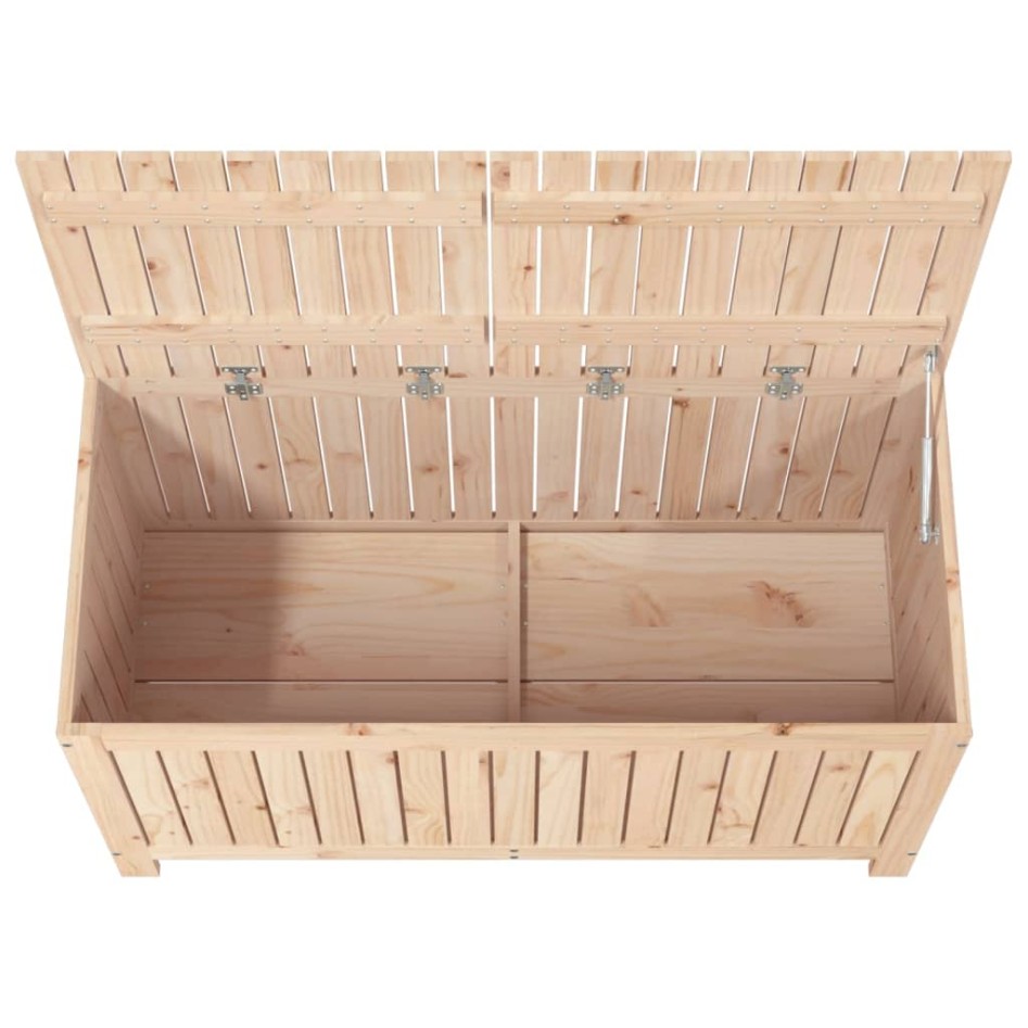 Caja de almacenaje jardín madera maciza de pino 121x55x64