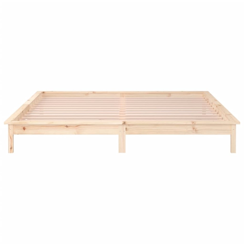 Estructura de cama con LED madera maciza 120x200