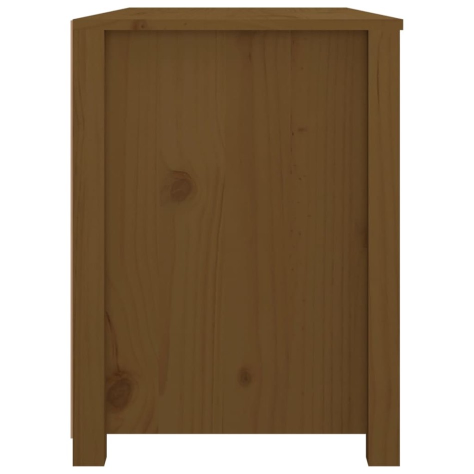 Armario auxiliar madera maciza de pino marrón miel 100x40x54