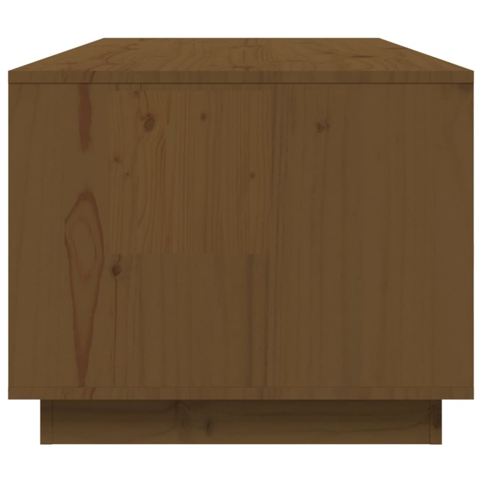 Mesa de centro madera maciza de pino marrón miel 100x50x41