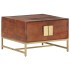 Mesa de centro madera maciza de acacia marrón miel 67x67x45