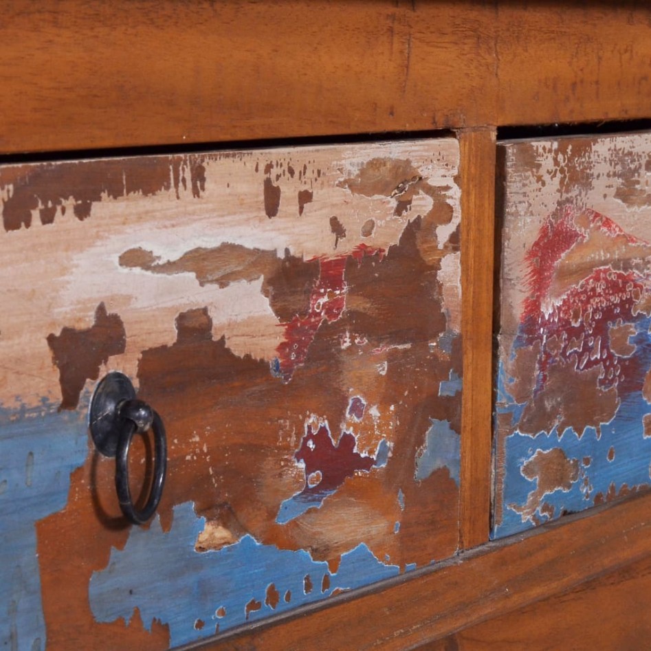 Mueble para TV de madera reciclada de teca 110x35x40