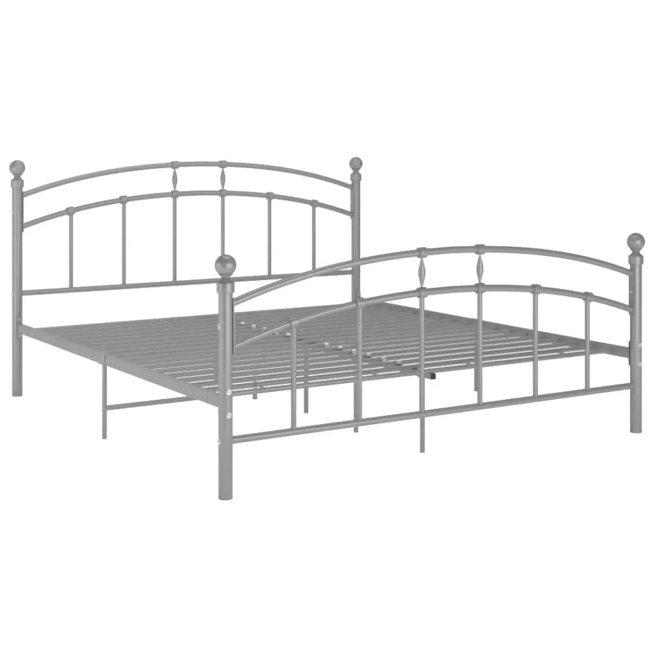 Estructura de cama de metal gris 200x200