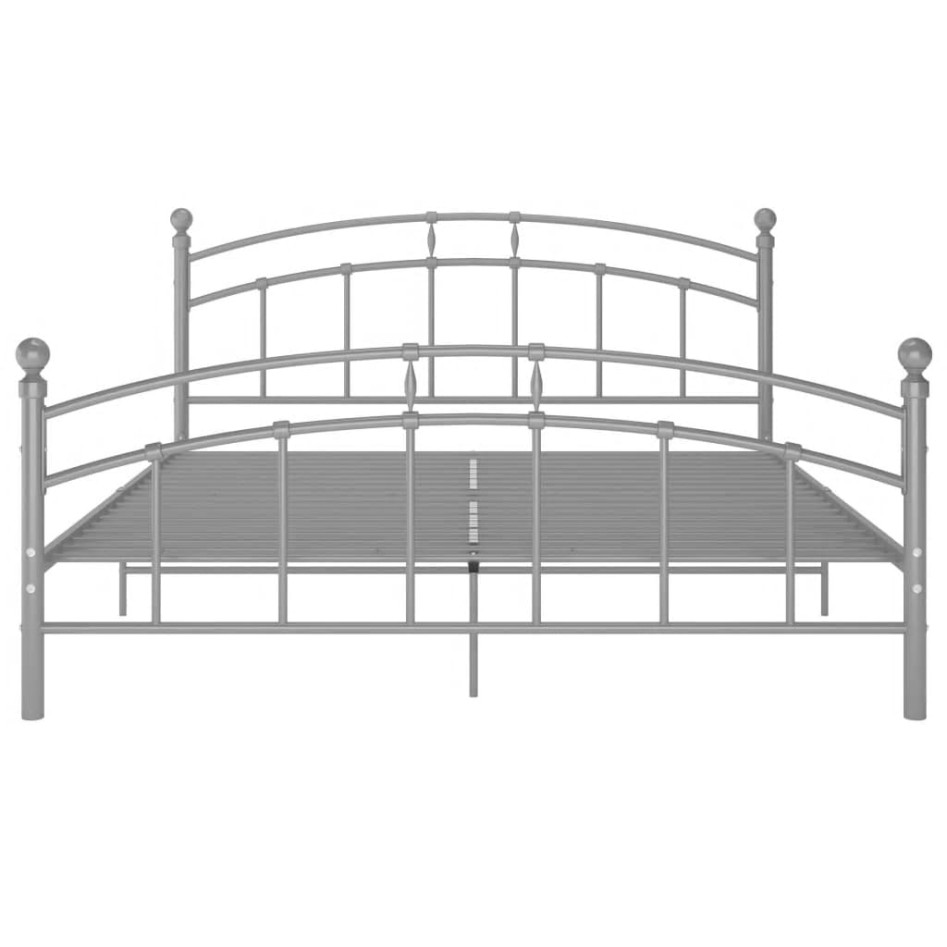 Estructura de cama de metal gris 200x200