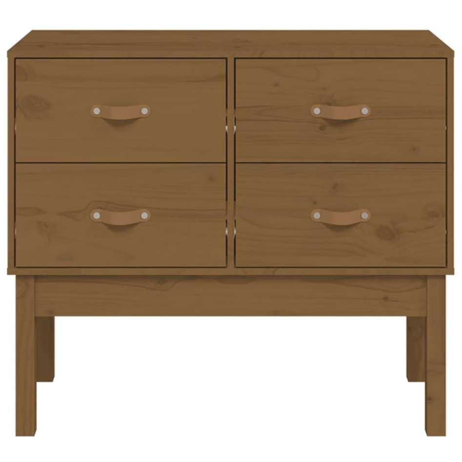 Mueble consola de madera maciza de pino marrón miel 90x40x78