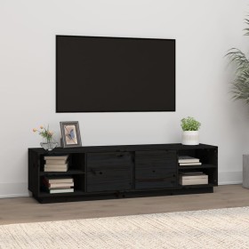 Mueble de TV madera maciza de pino negro 156x40x40