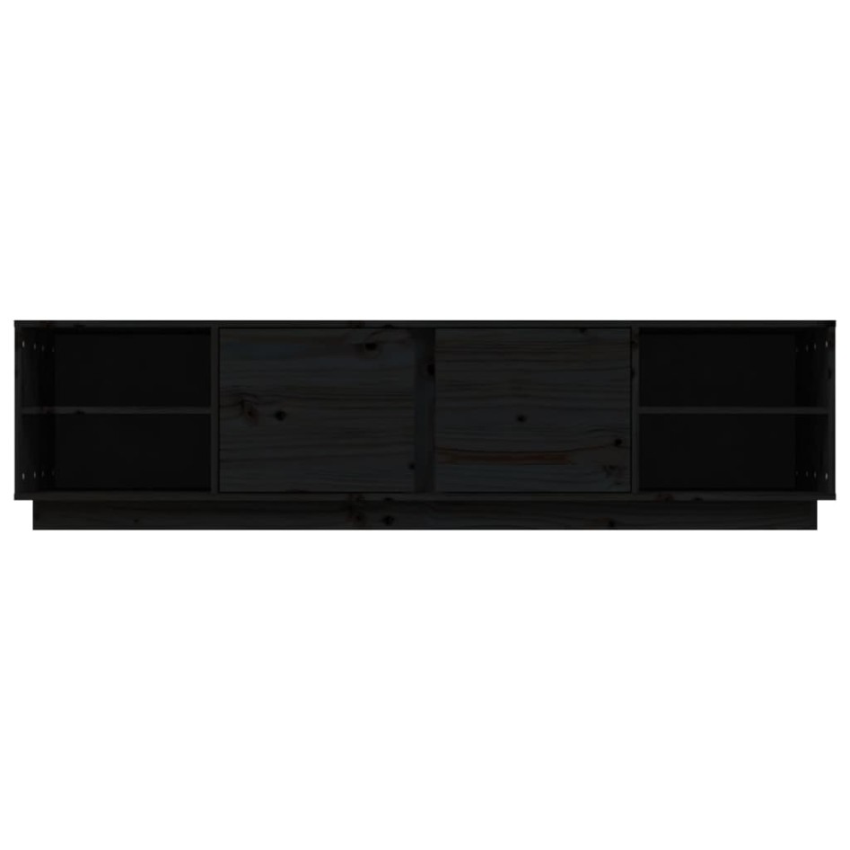 Mueble de TV madera maciza de pino negro 156x40x40