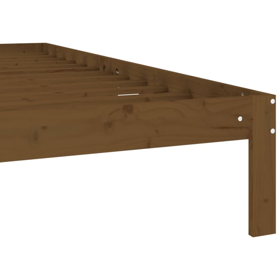Estructura de cama madera maciza pino marrón miel 160x200