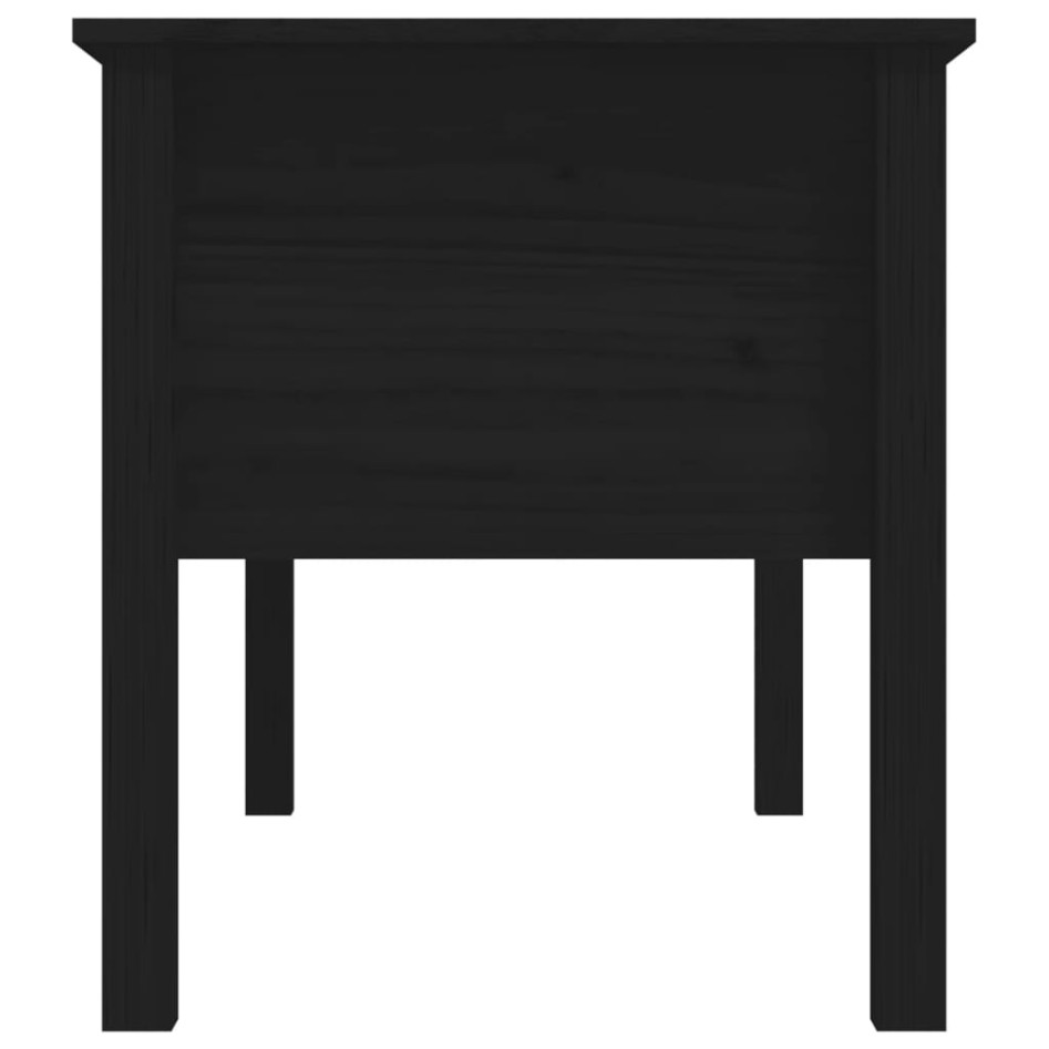 Mesa de centro de madera maciza de pino negra 102x49x55
