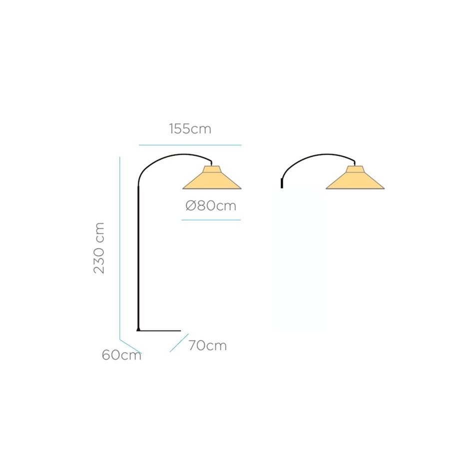 Lámpara de pie de arco, modelo Niza