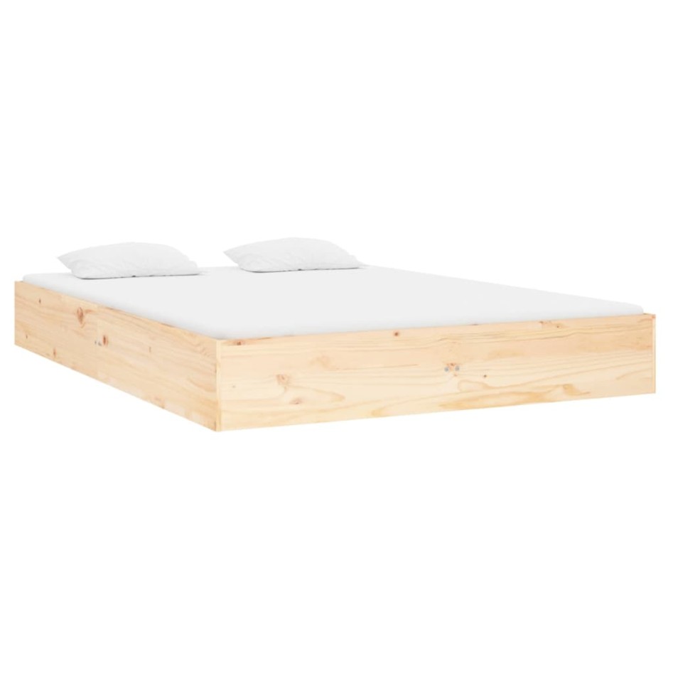 Estructura de cama de matrimonio madera maciza 135x190