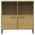 Librería patas de metal OSLO madera maciza marrón 90x35x90,5