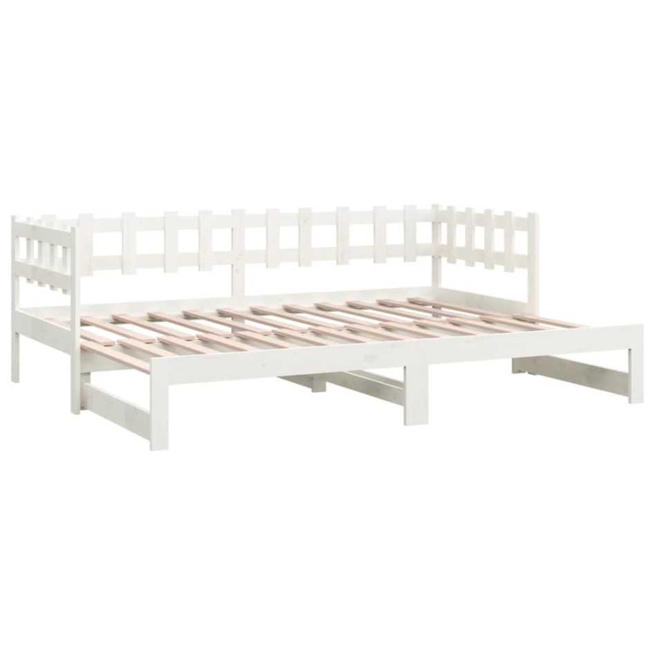 Sofá cama extraíble madera maciza de pino blanco 2x(80x200)