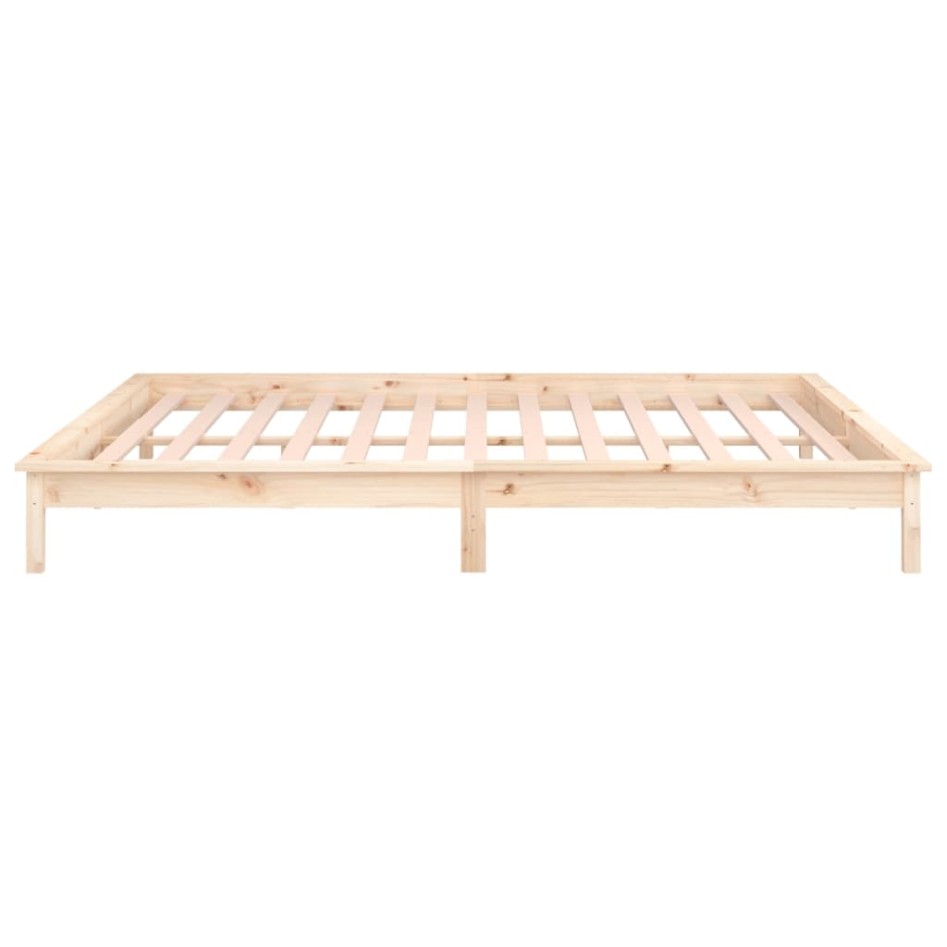 Estructura de cama con LED madera maciza 120x190