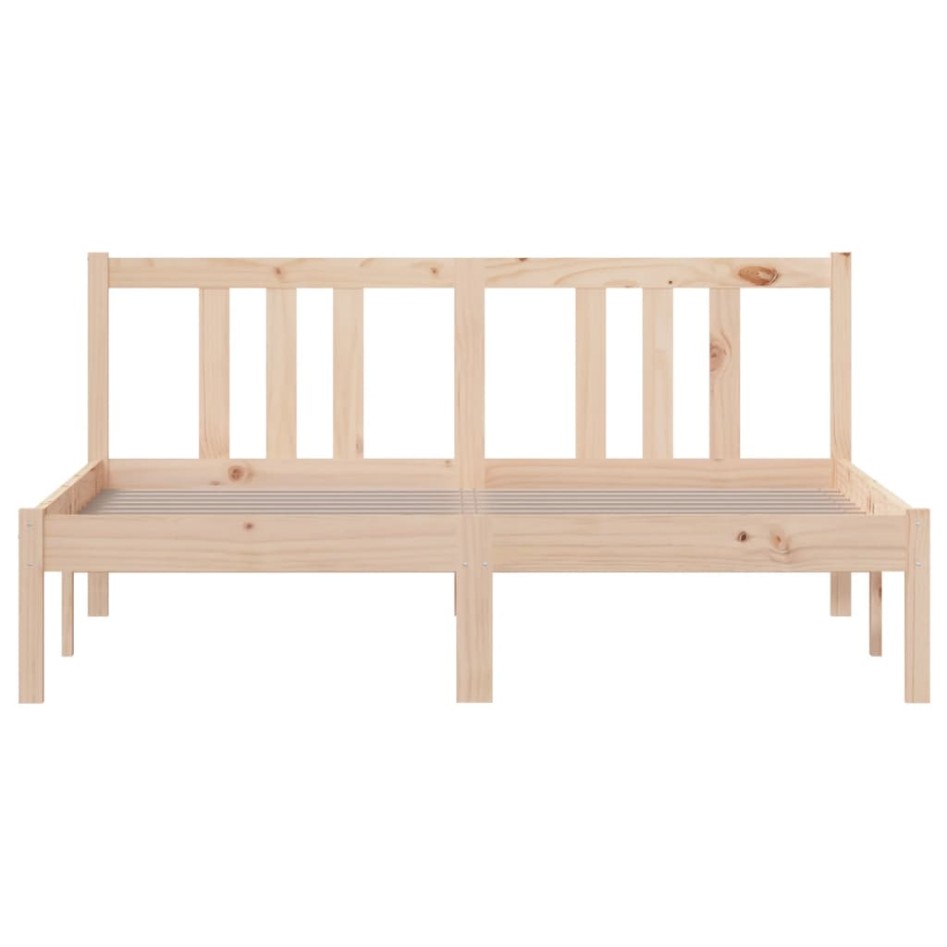 Estructura de cama de madera maciza 140x190