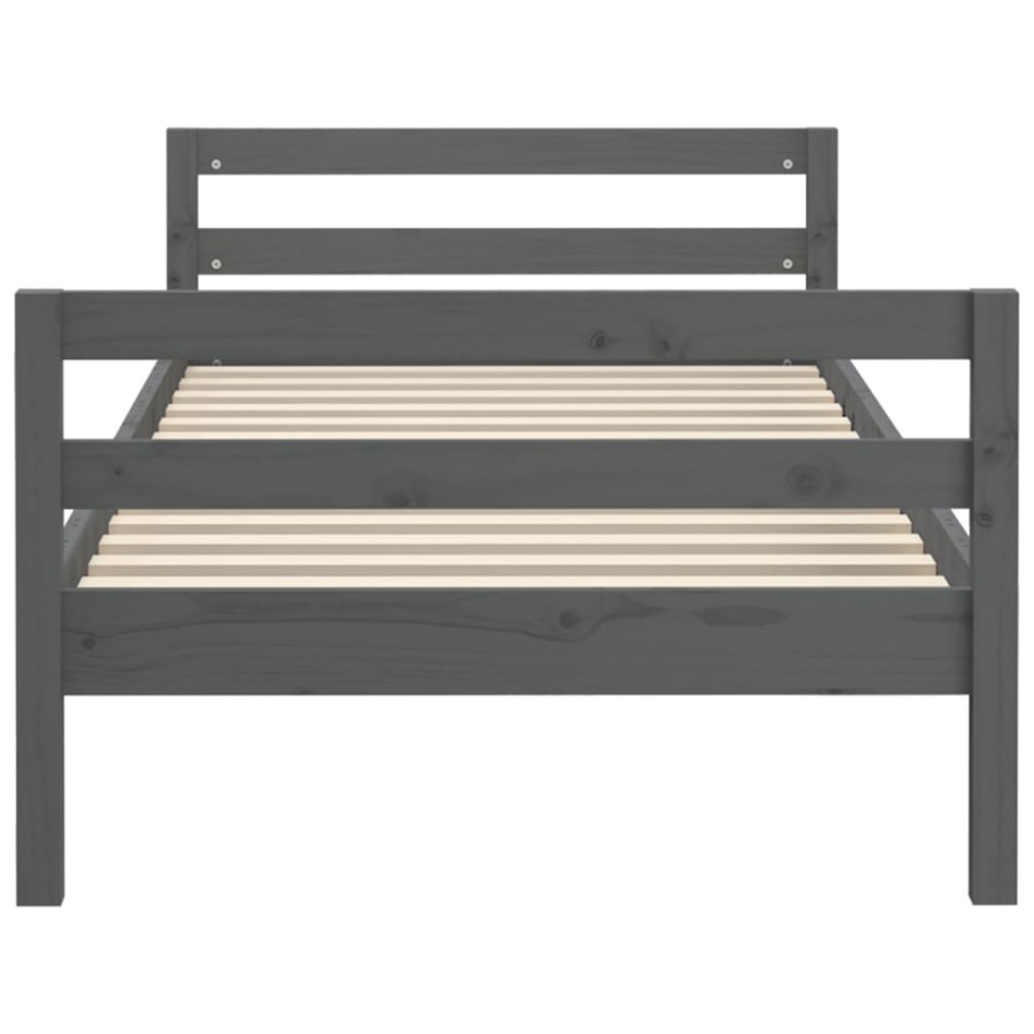 Estructura de cama madera maciza de pino gris 90x200