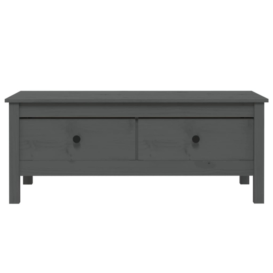 Mesa de centro de madera maciza de pino gris 100x50x40