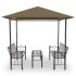 Quiosco de jardín mesa y bancos gris taupe 180g/m²