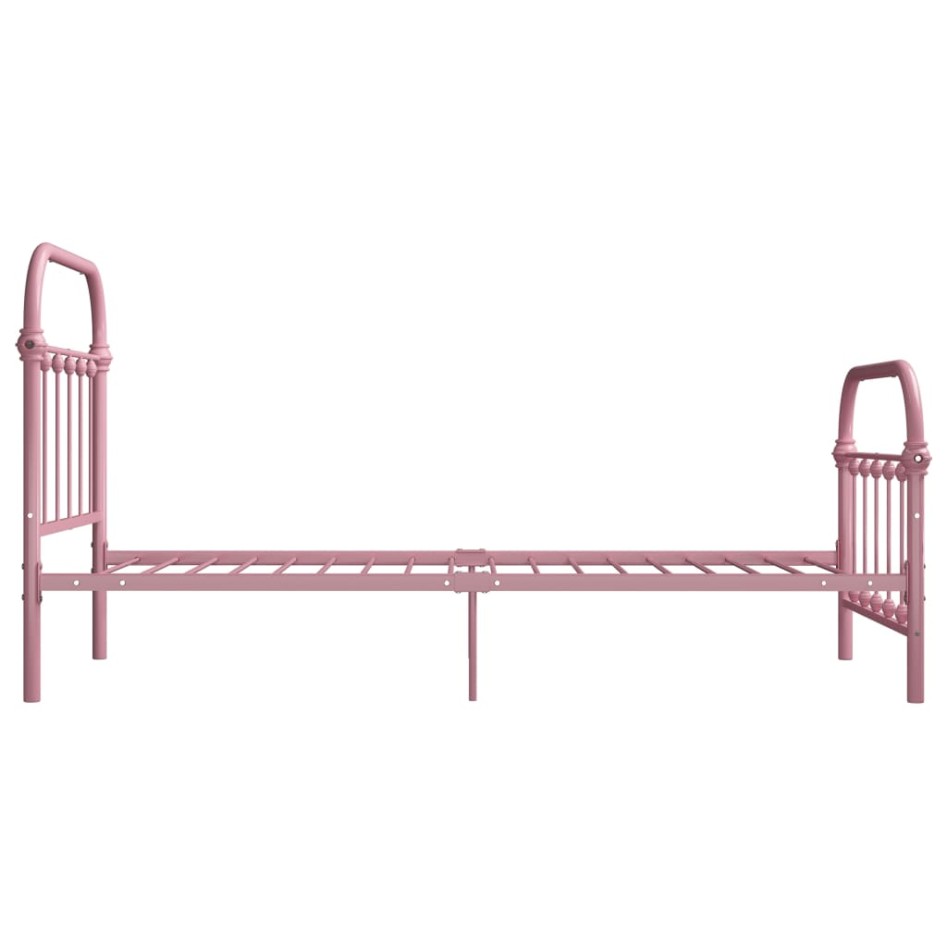 Estructura de cama metal rosa 100x200