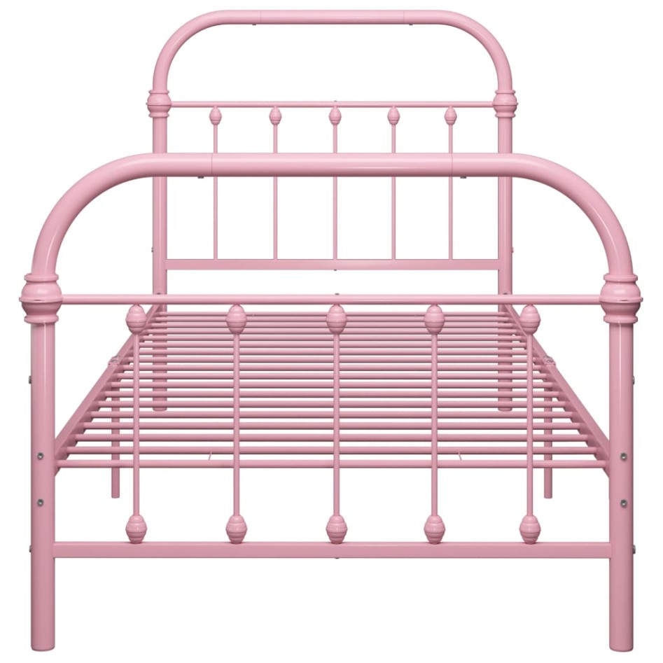Estructura de cama metal rosa 100x200