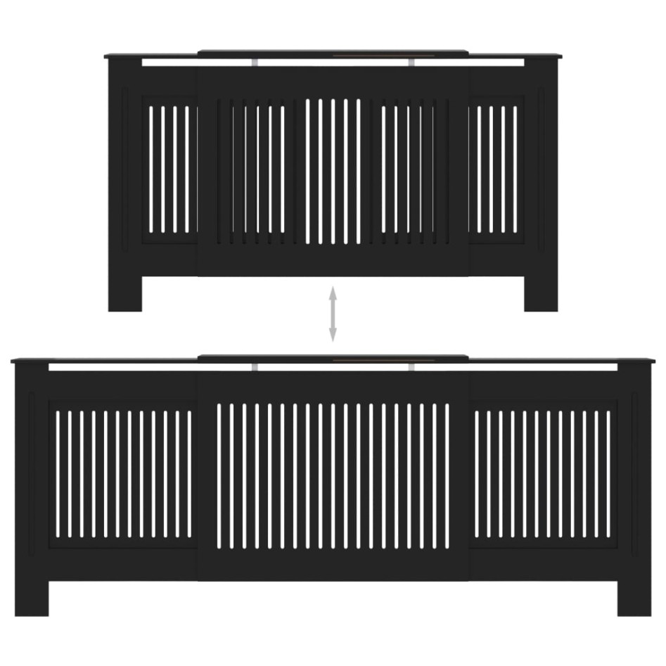 Cubierta para radiador MDF negro 205