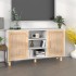 Aparador madera maciza pino blanco ratán natural 105x30x60