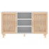 Aparador madera maciza pino blanco ratán natural 105x30x60