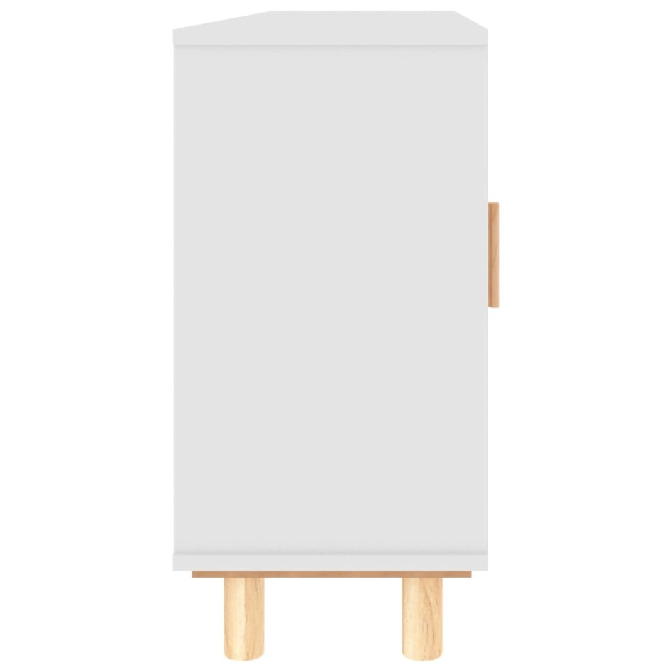 Aparador madera maciza pino blanco ratán natural 105x30x60