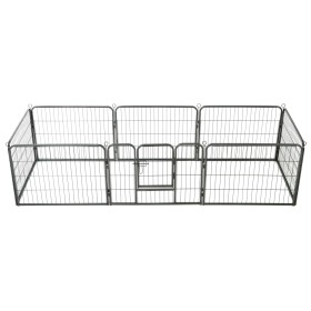 Corral para perros 8 paneles de acero 60x80 cm