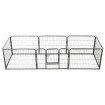 Corral para perros 8 paneles de acero 60x80 cm negro