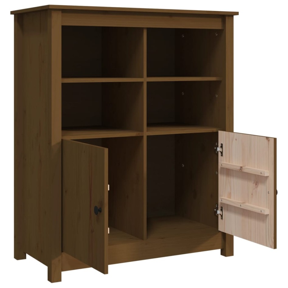 Aparador de madera maciza de pino marrón miel 83x41,5x100