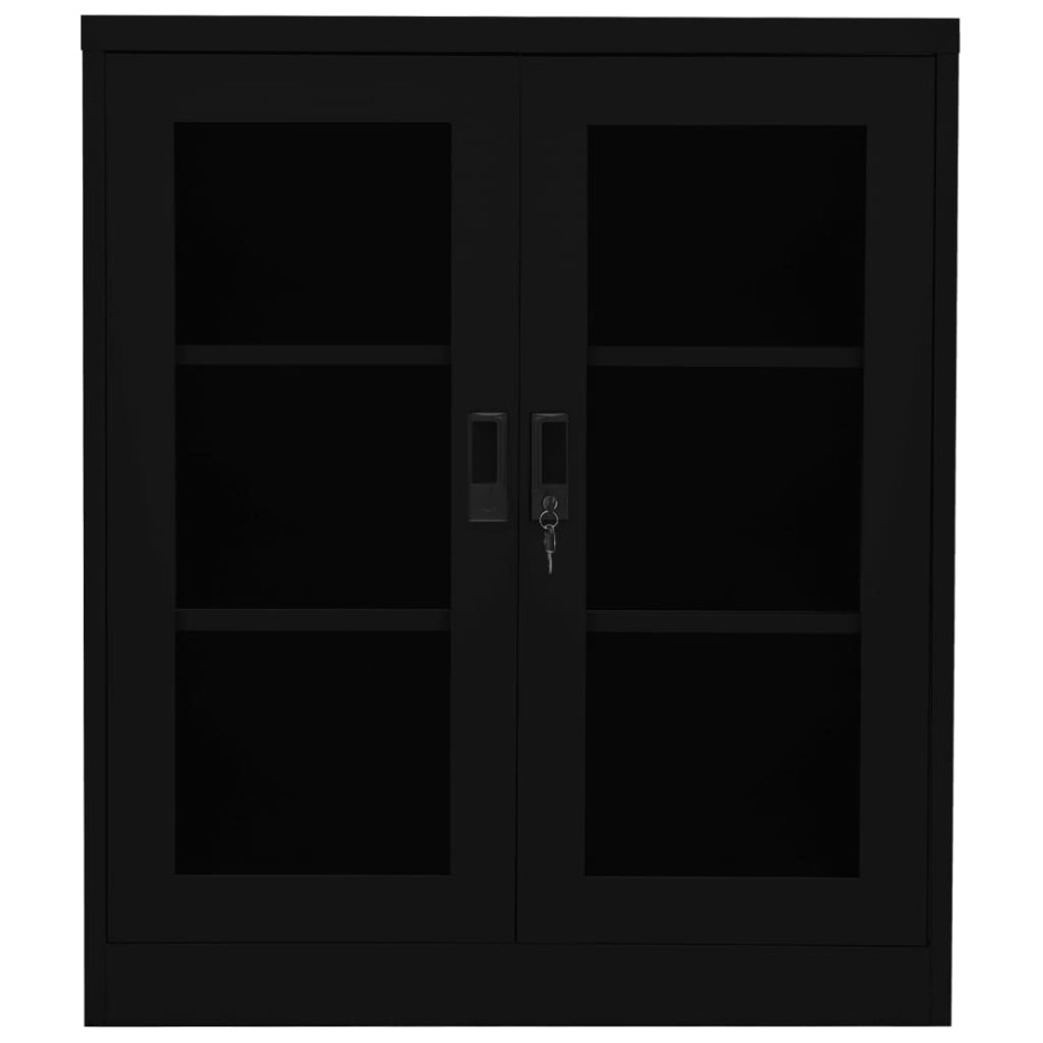 Armario de oficina de acero negro 90x40x105