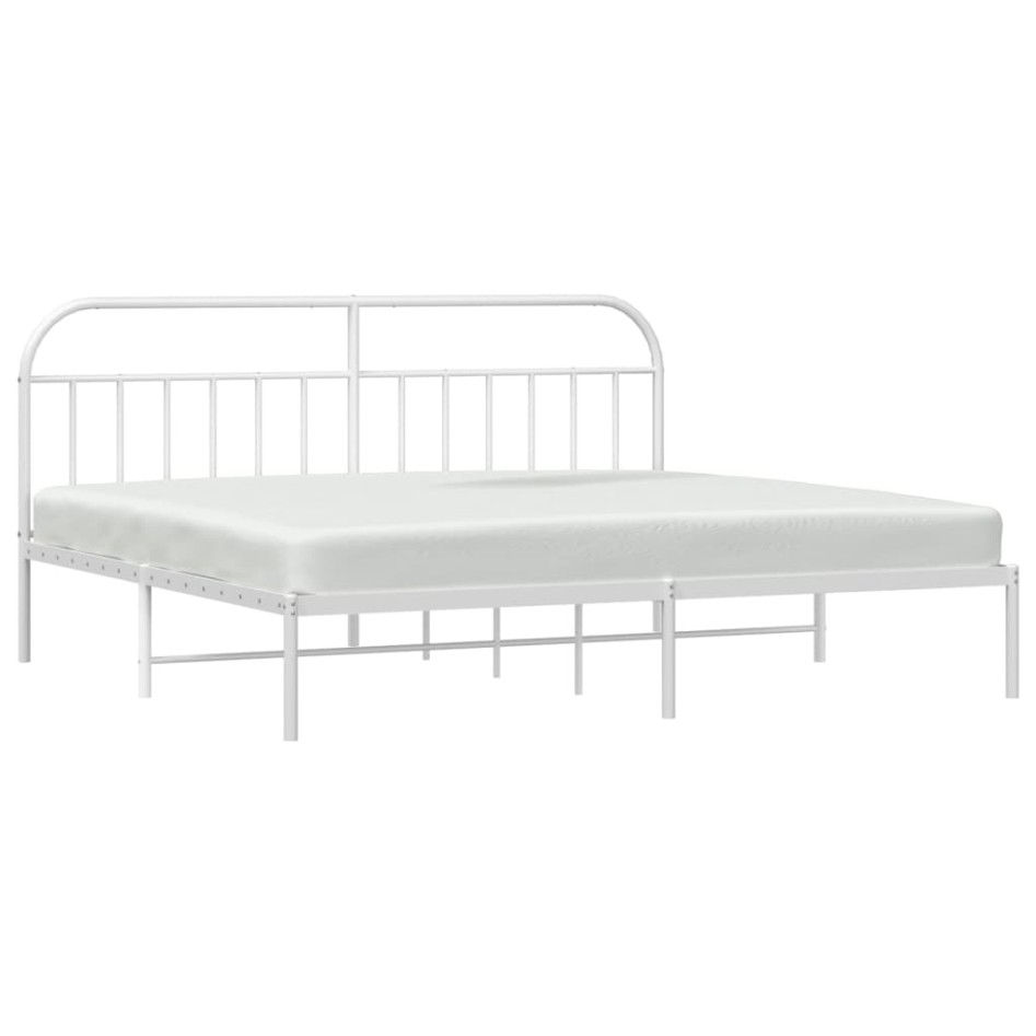Estructura de cama con cabecero metal blanca 200x200