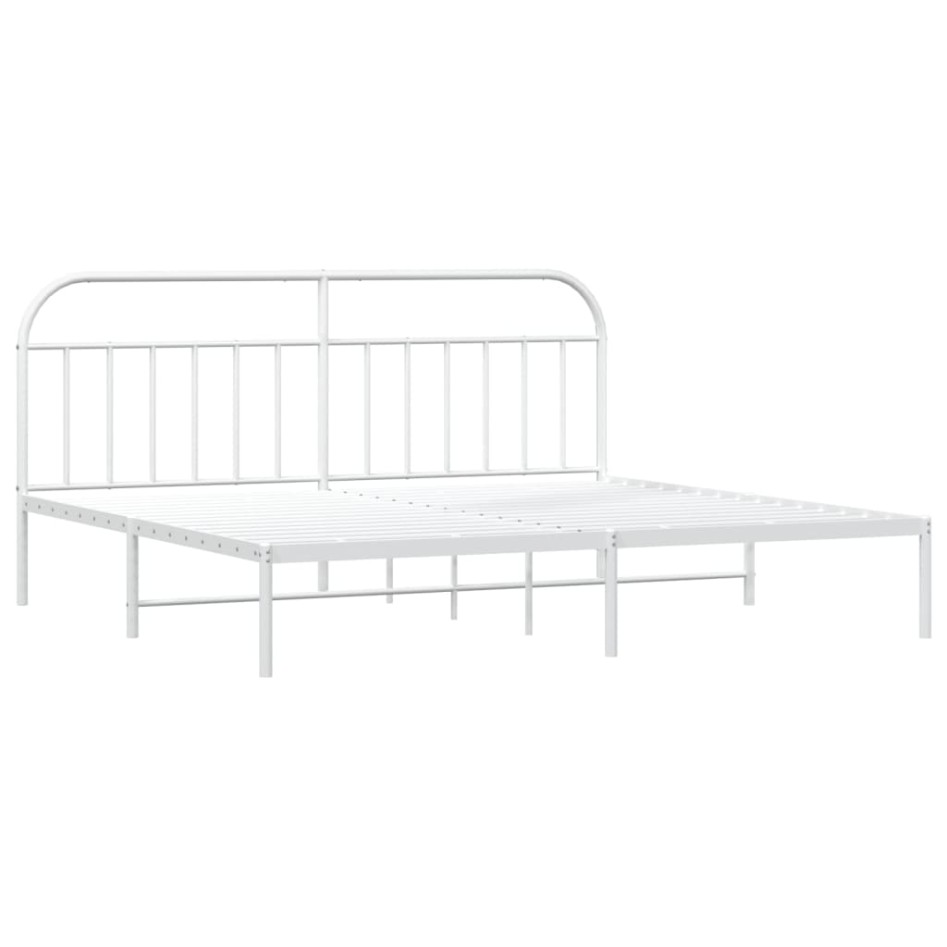 Estructura de cama con cabecero metal blanca 200x200