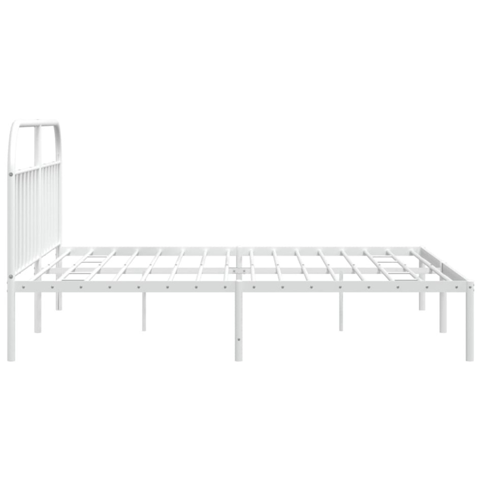 Estructura de cama con cabecero metal blanca 200x200