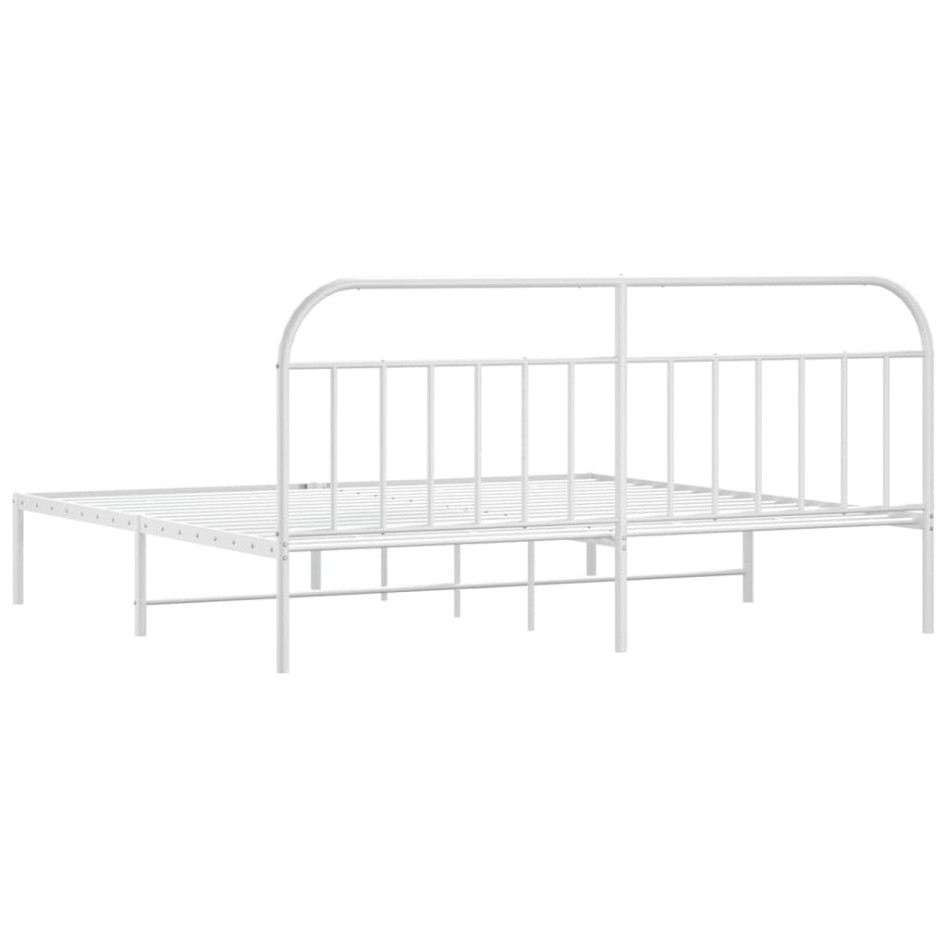 Estructura de cama con cabecero metal blanca 200x200